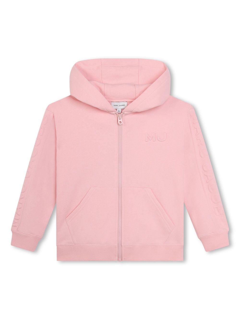 Marc Jacobs Kids embossed-logo cotton hooded cardigan - Pink von Marc Jacobs Kids