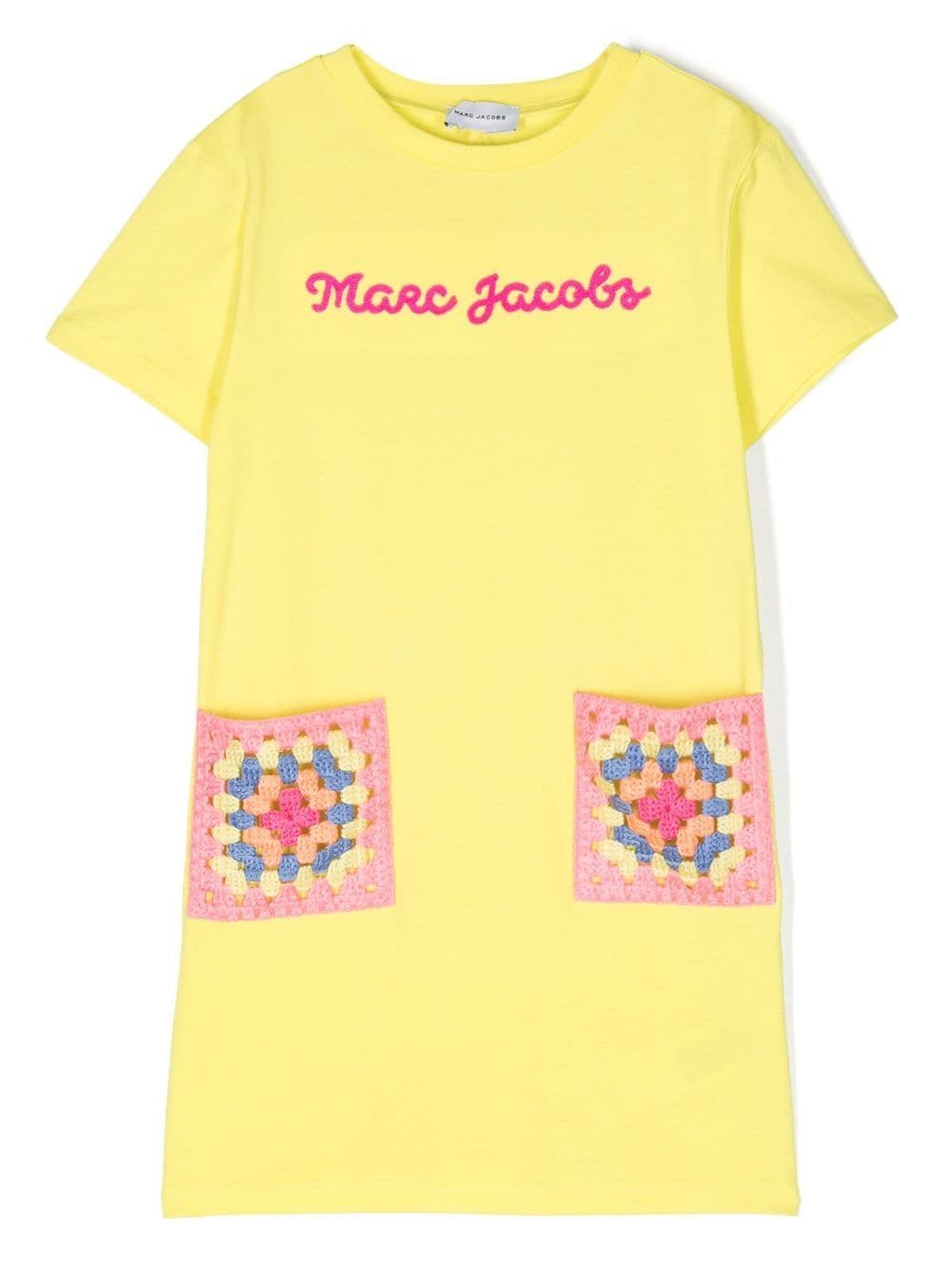 Marc Jacobs Kids embroidered-logo cotton dress - Yellow von Marc Jacobs Kids