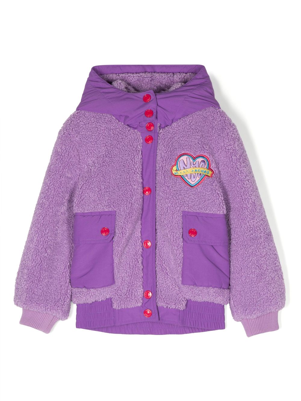 Marc Jacobs Kids faux-shearling hooded jacket - Purple von Marc Jacobs Kids