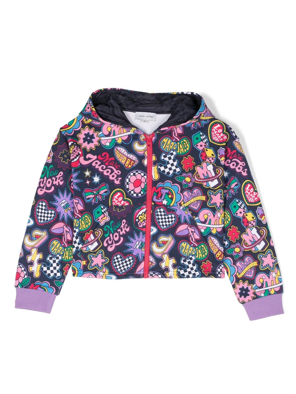 Marc Jacobs Kids graphic-print zip-up hooded jacket - Blue von Marc Jacobs Kids