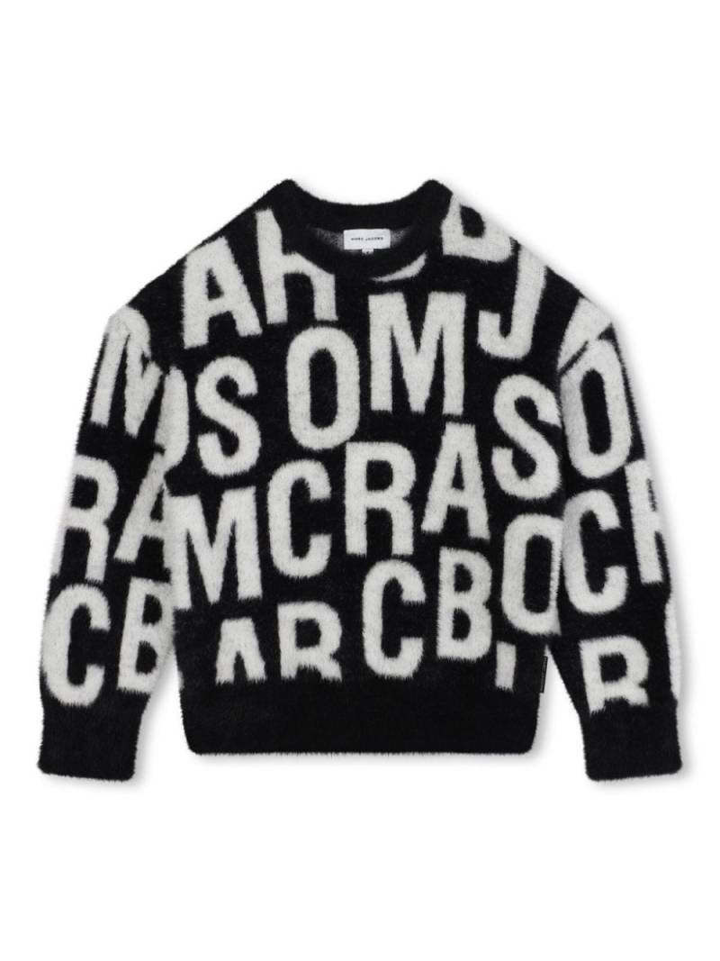 Marc Jacobs Kids intarsia-knit logo jumper - Black von Marc Jacobs Kids