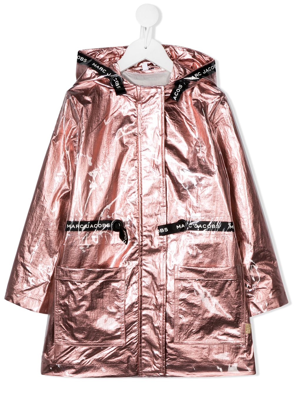 Marc Jacobs Kids laminated hooded parka coat - Pink von Marc Jacobs Kids