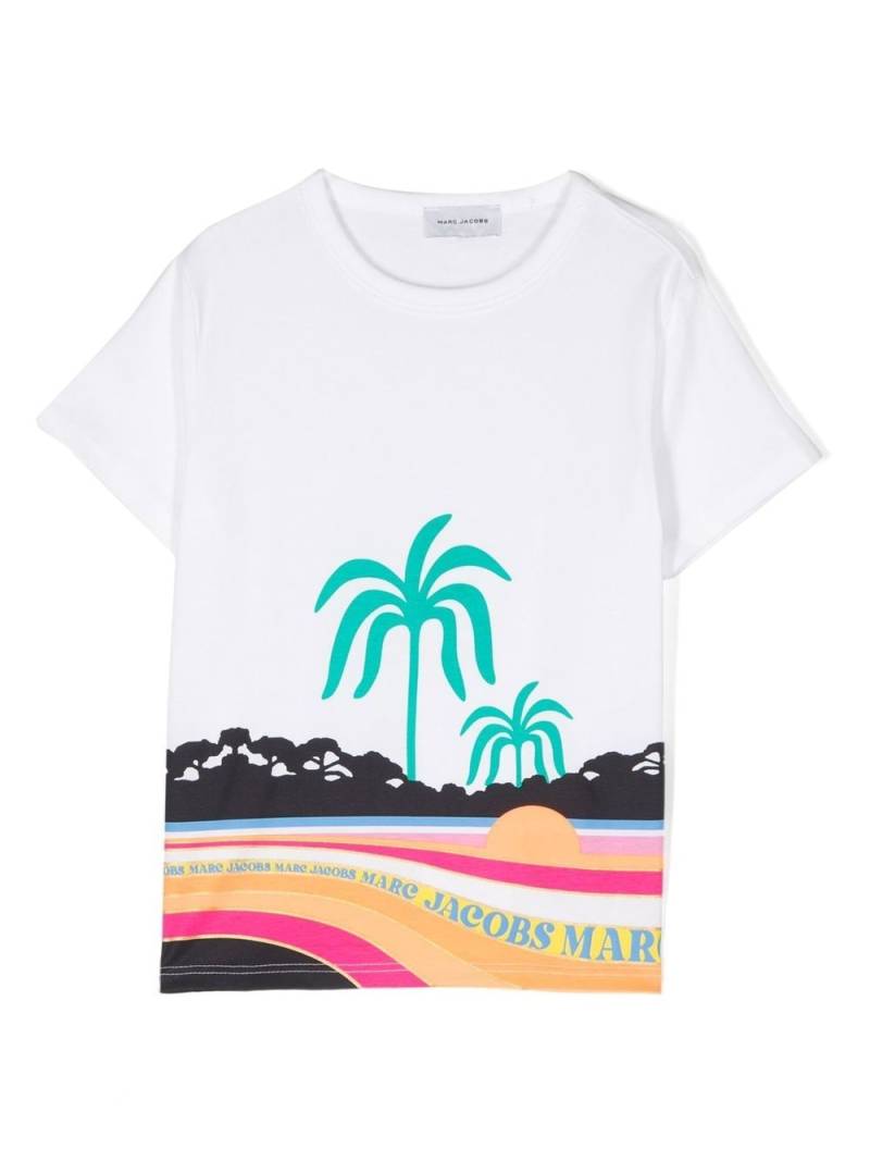 Marc Jacobs Kids landscape-print round-neck T-shirt - White von Marc Jacobs Kids