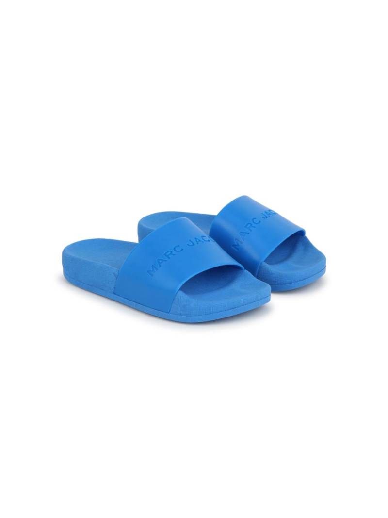 Marc Jacobs Kids logo-debossed textured-finish slides - Blue von Marc Jacobs Kids