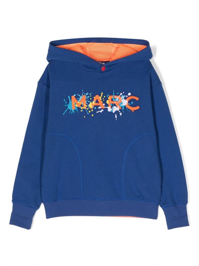 Marc Jacobs Kids logo-embroidered cotton hoodie - Blue von Marc Jacobs Kids