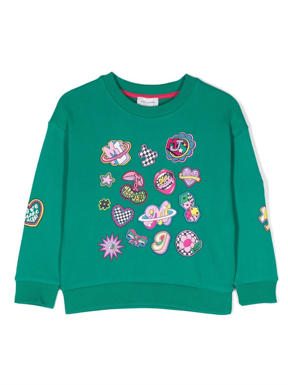 Marc Jacobs Kids logo-patches cotton sweatshirt - Green von Marc Jacobs Kids