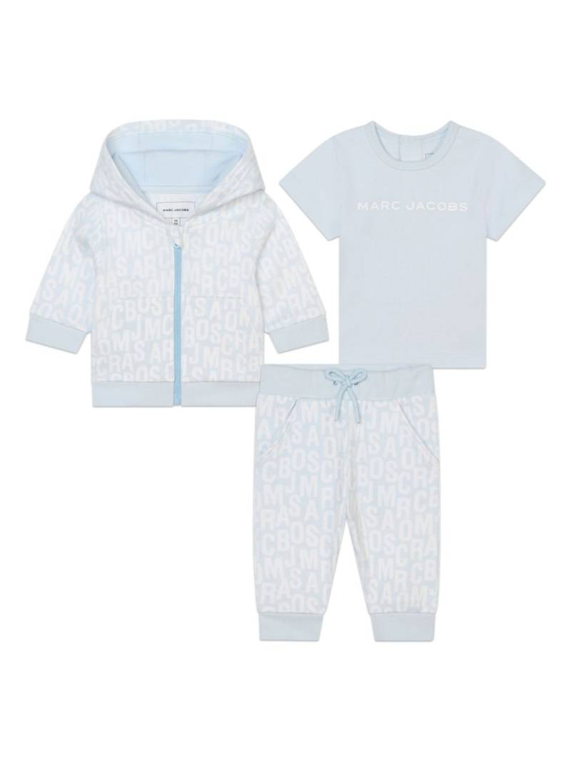 Marc Jacobs Kids logo-patterned jersey set (set of three) - Blue von Marc Jacobs Kids