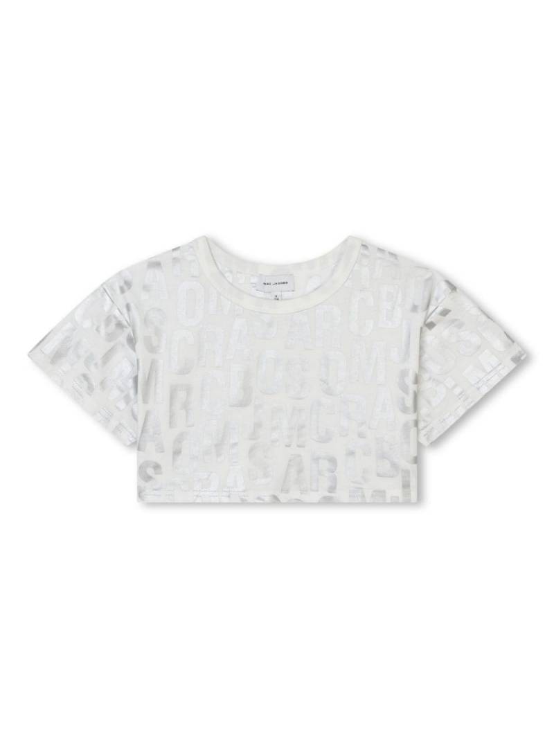 Marc Jacobs Kids logo-print cropped T-shirt - Neutrals von Marc Jacobs Kids