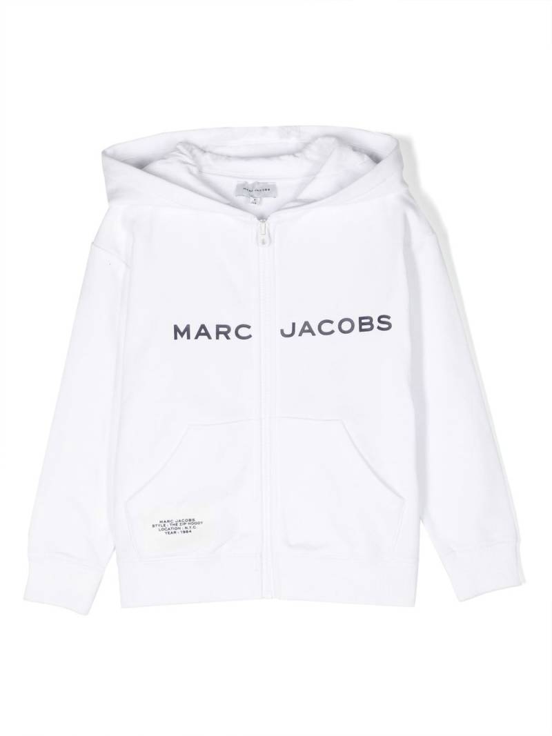 Marc Jacobs Kids logo-print zip-up hoodie - White von Marc Jacobs Kids