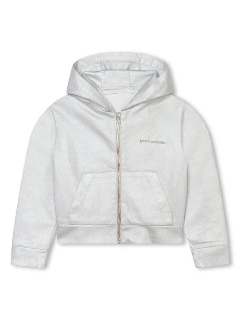 Marc Jacobs Kids metallic-finish denim hoodie - Grey von Marc Jacobs Kids