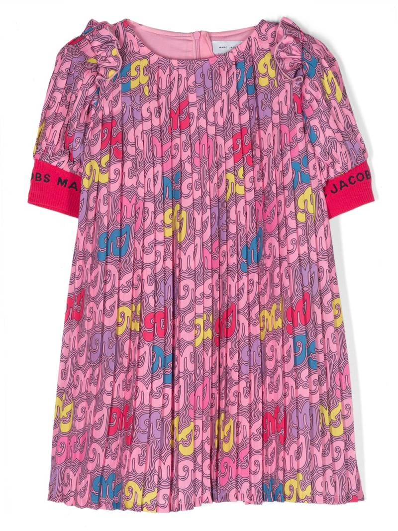 Marc Jacobs Kids monogram-print pleated minidress - Pink von Marc Jacobs Kids