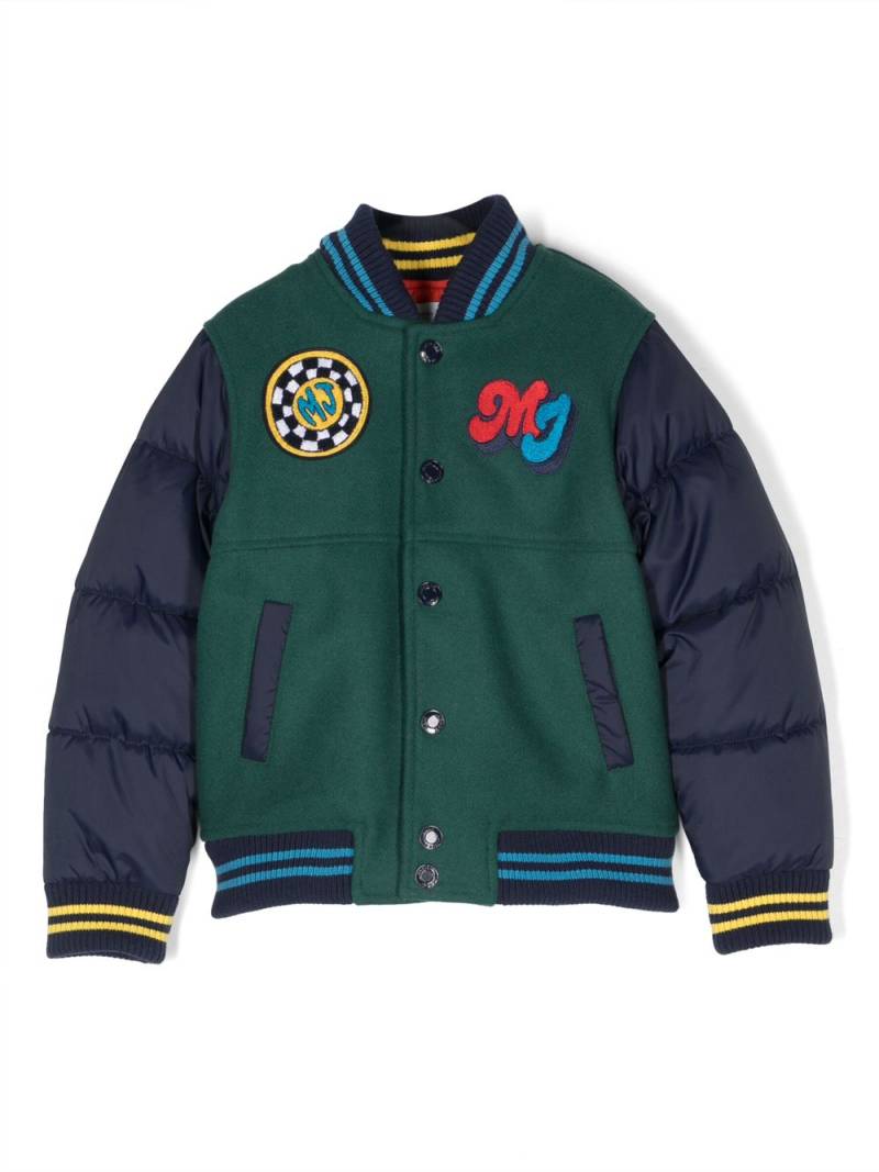 Marc Jacobs Kids patch-detailed bomber jacket - Blue von Marc Jacobs Kids