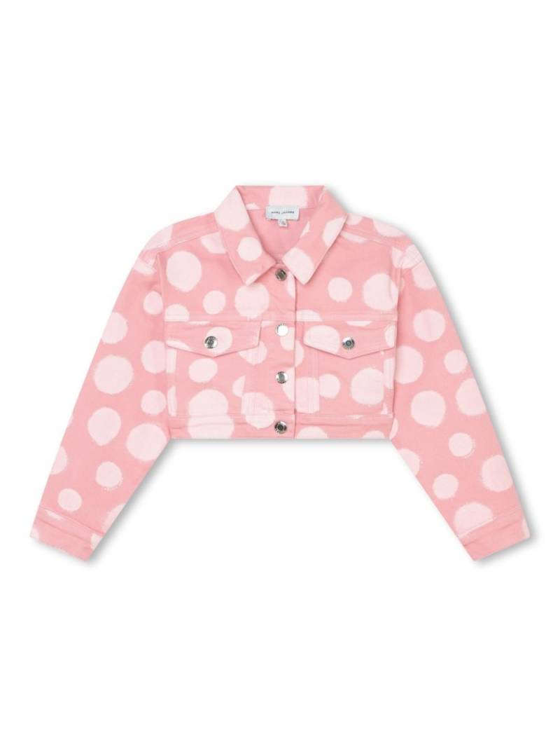 Marc Jacobs Kids polka dot-print denim jacket - Pink von Marc Jacobs Kids