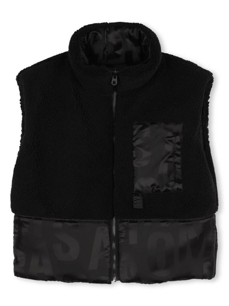 Marc Jacobs Kids printed reversible puffer gilet - Black von Marc Jacobs Kids