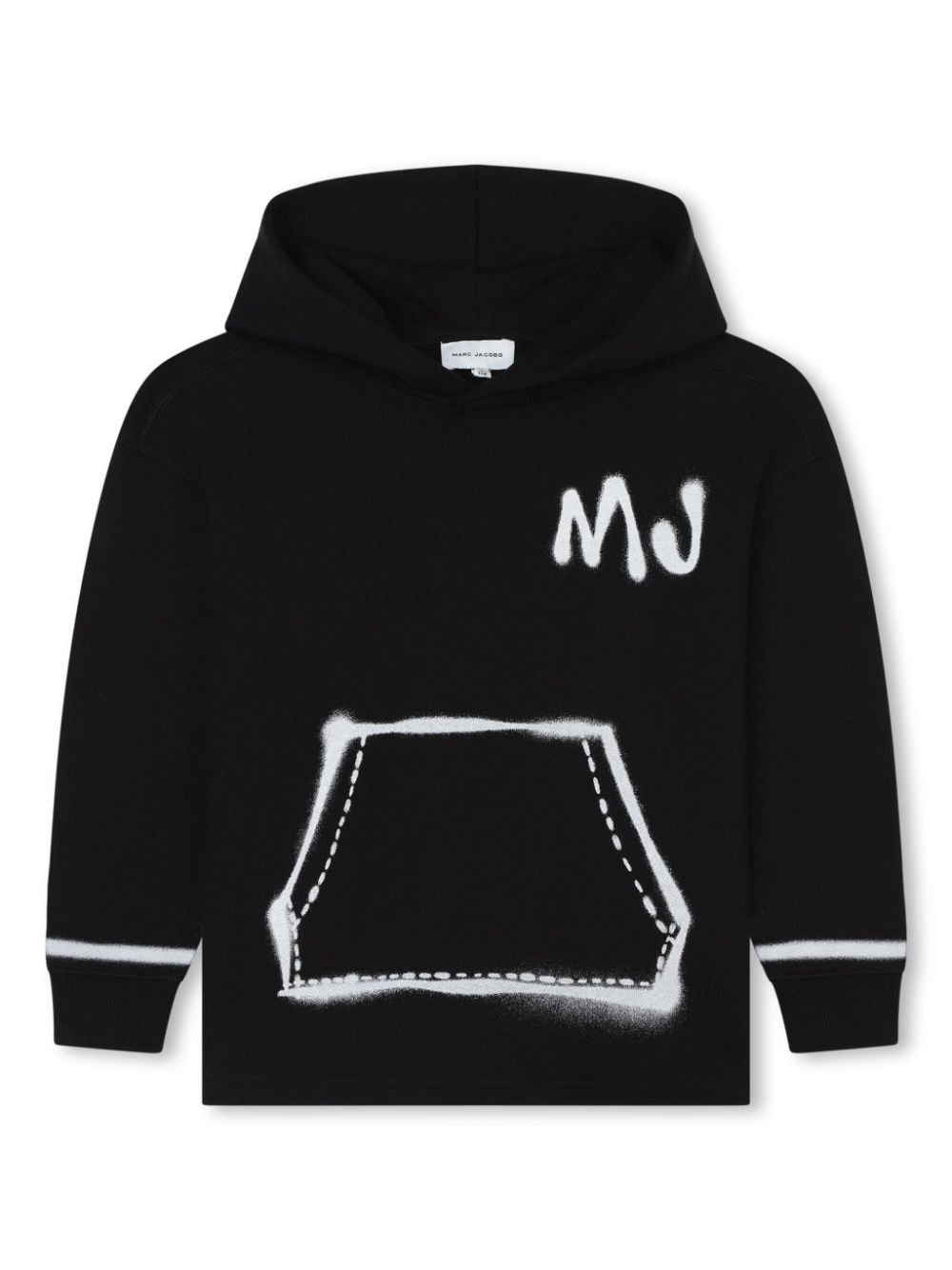 Marc Jacobs Kids spray-paint cotton hoodie - Black von Marc Jacobs Kids