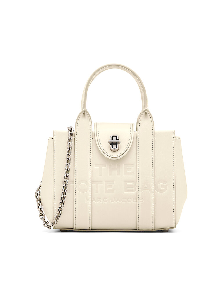 MARC JACOBS Ledertasche - Mini Bag THE TURNLOCK CROSSBODY TOTE weiss von Marc Jacobs