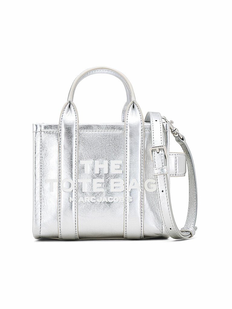 MARC JACOBS Ledertasche - Tote Bag THE MINI TOTE silber von Marc Jacobs