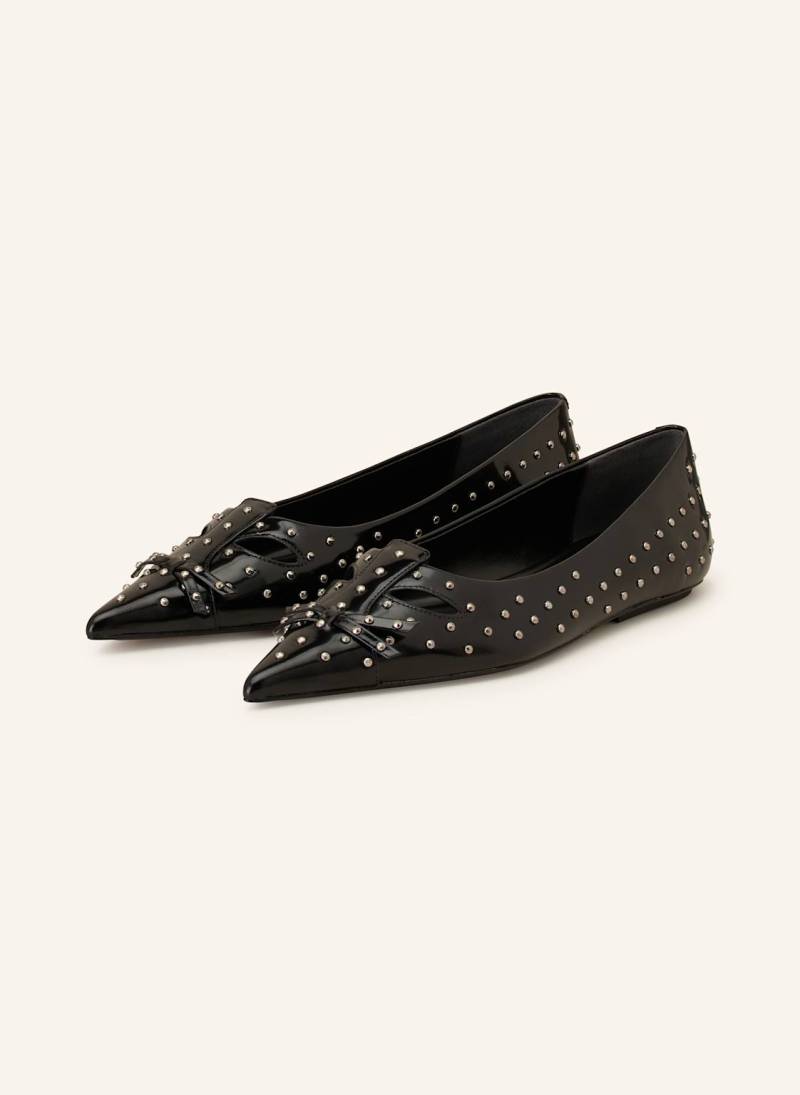 Marc Jacobs Lack-Ballerinas The Cat Mit Nieten Und Cut-Outs schwarz von Marc Jacobs