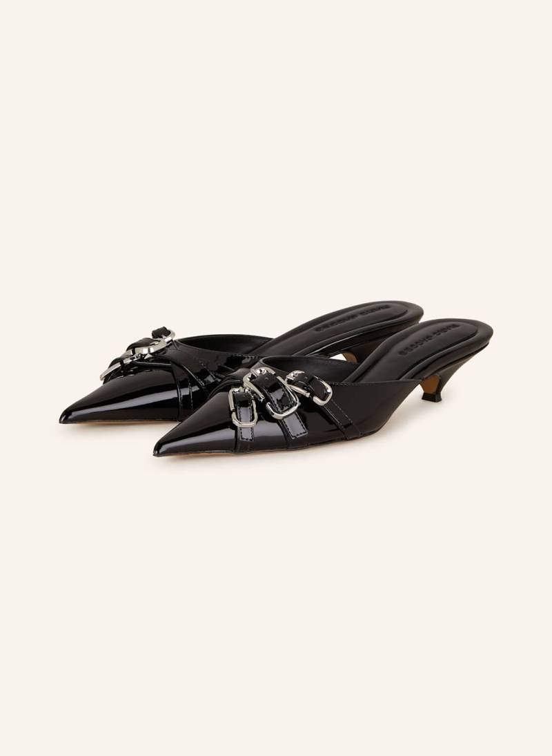 Marc Jacobs Lack-Mules The Emma Kitten Heel schwarz von Marc Jacobs