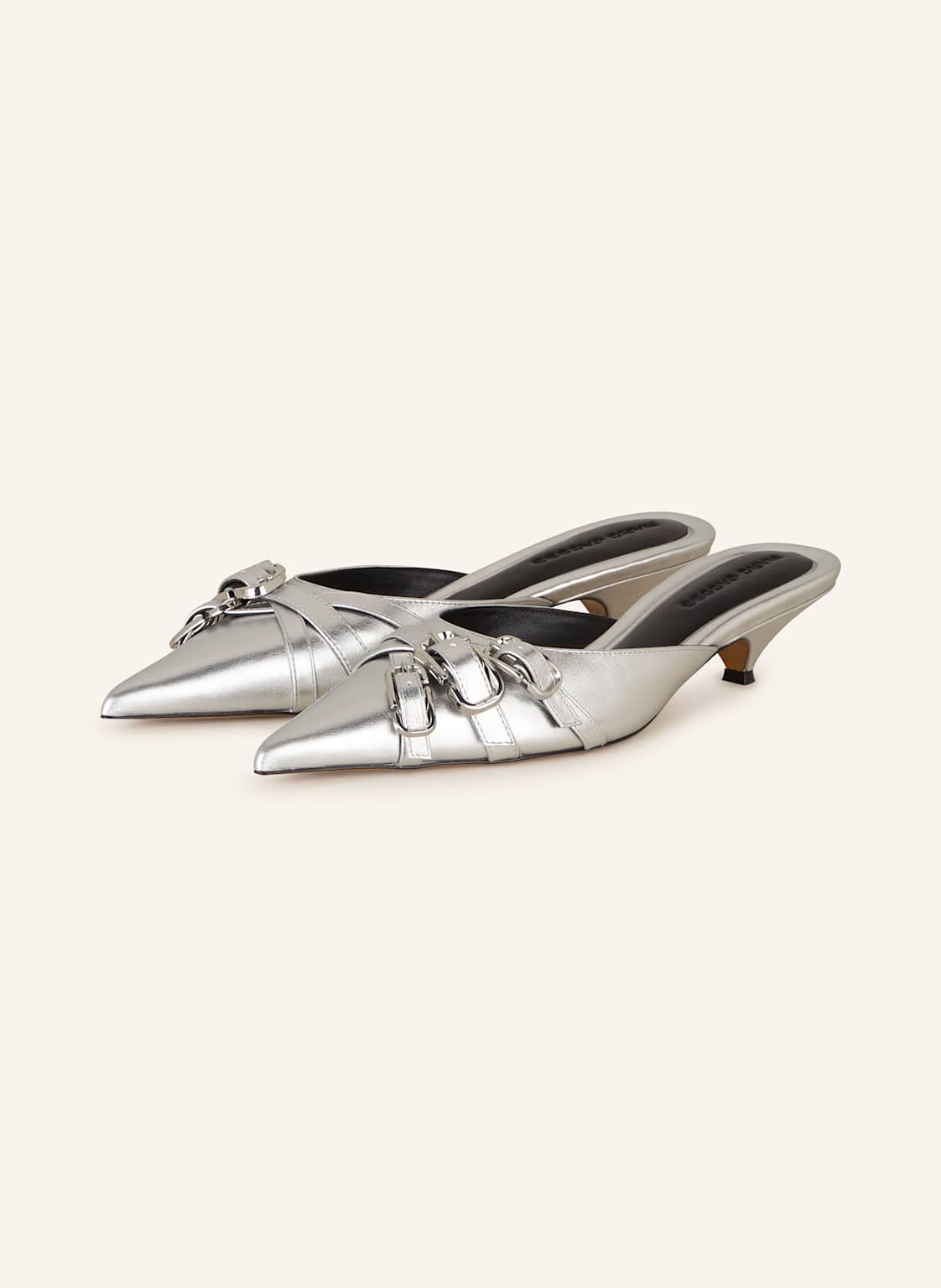 Marc Jacobs Mules The Emma Kitten Heel silber Marc Jacobs Mules The Emma Kitten Heel silber von Marc Jacobs