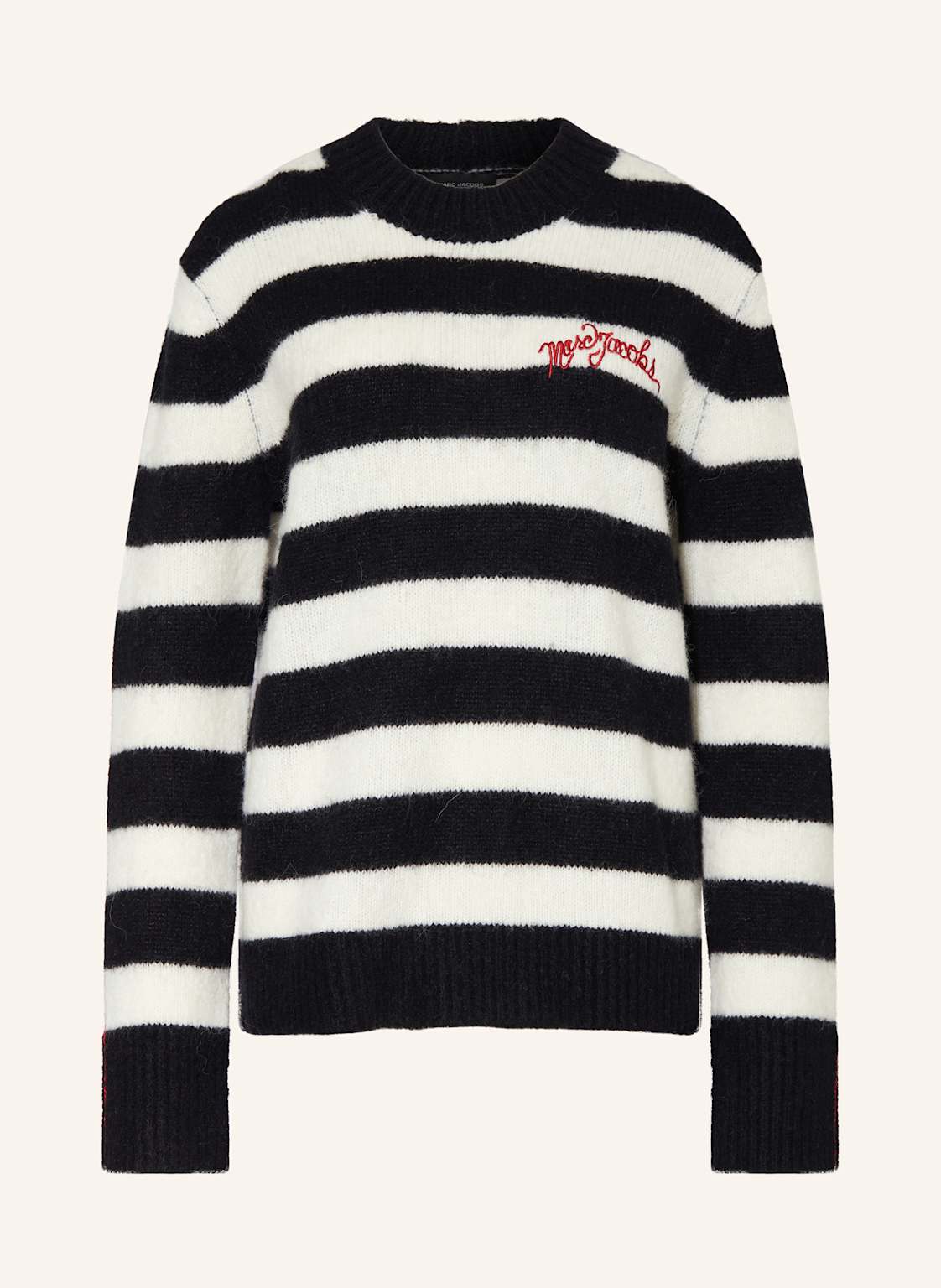 Marc Jacobs Pullover The Striped Brushed Logo Sweater Mit Alpaka schwarz von Marc Jacobs