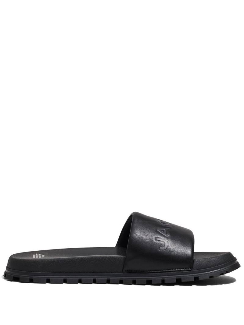 Marc Jacobs The Leather Slide logo-embossed slides - Black von Marc Jacobs