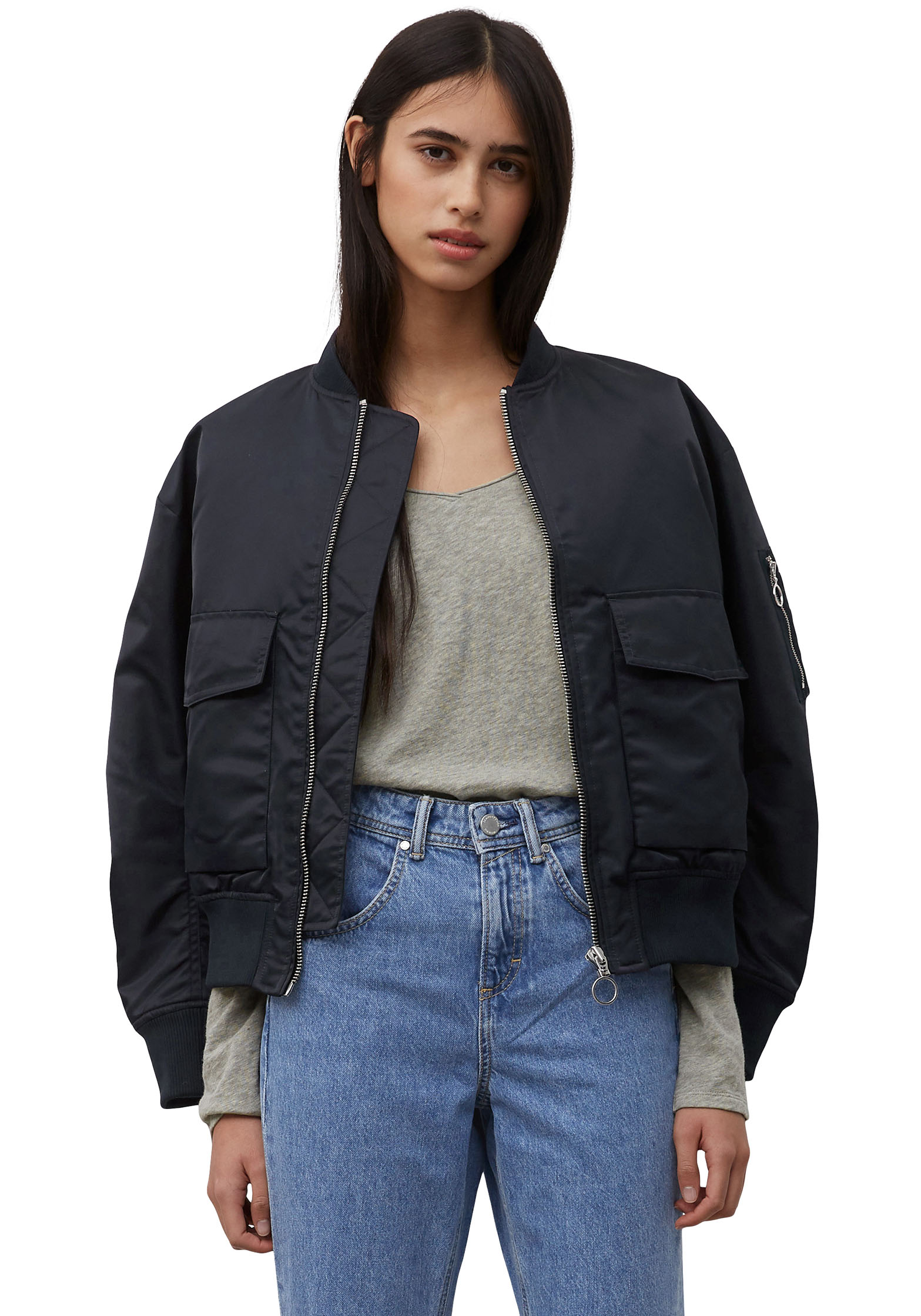 Marc O'Polo DENIM Langarmshirt, mit Rollkante am V-Ausschnitt Marc O'Polo DENIM Langarmshirt, mit Rollkante am V-Ausschnitt von Marc O'Polo DENIM