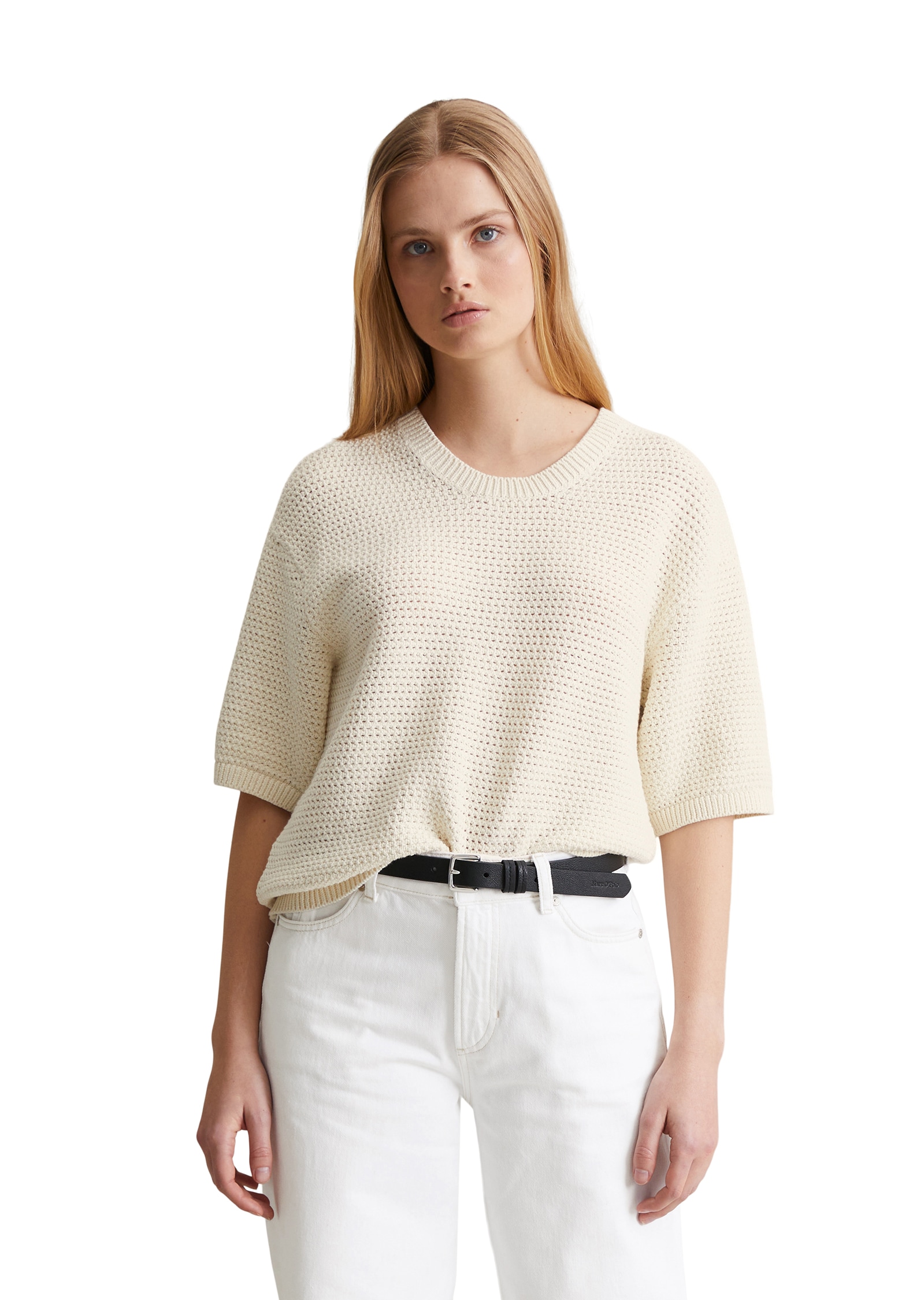 Marc O'Polo DENIM Strickpullover, In Häkel-Optik gestrickt, cropped von Marc O'Polo DENIM