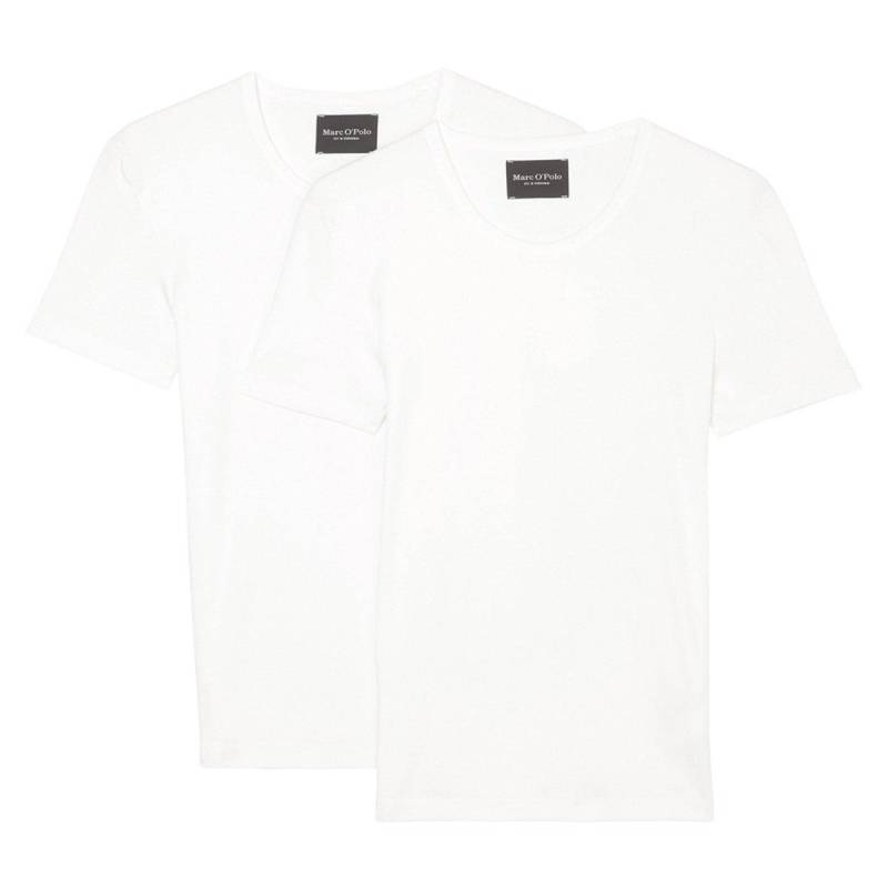 2er Pack Iconic Rib Organic Cotton - Unterhemd Shirt Langarm Herren Weiss L von Marc O'Polo