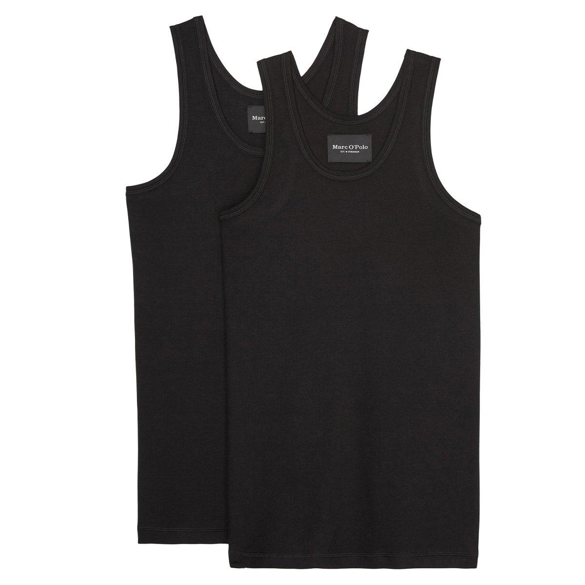 Marc O'Polo - 2er Pack Iconic Rib Organic Cotton Unterhemd / Tanktop, für Herren, Schwarz, Größe XXL von Marc O'Polo