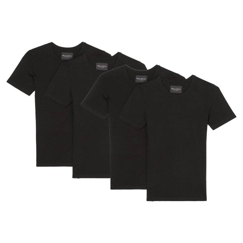 4er Pack Essentials Organic Cotton - Unterhemd Shirt Langarm Herren Schwarz L von Marc O'Polo