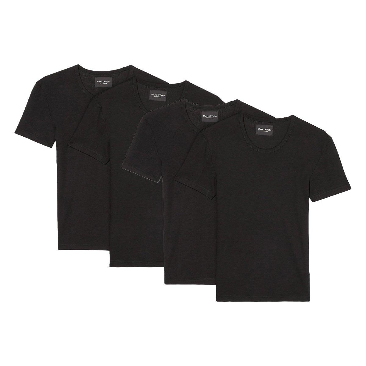 4er Pack Iconic Rib Organic Cotton - Unterhemd Shirt Langarm Herren Schwarz XXL von Marc O'Polo