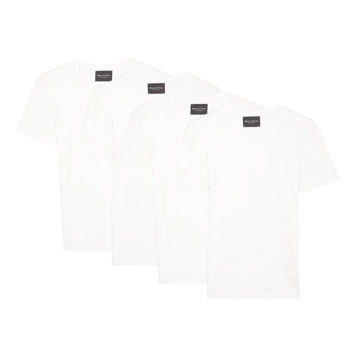 4er Pack Iconic Rib Organic Cotton - Unterhemd Shirt Langarm Herren Weiss XXL von Marc O'Polo