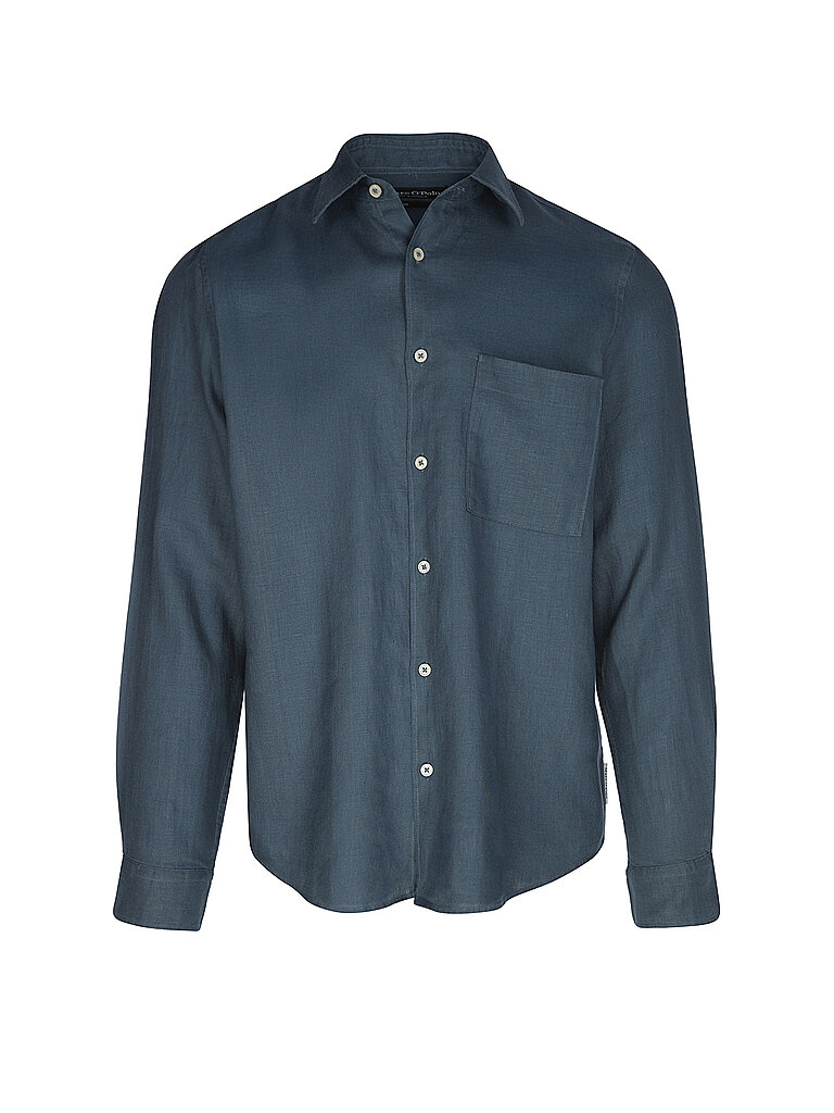 MARC O'POLO Leinenhemd Regular Fit  blau | M von Marc O'Polo