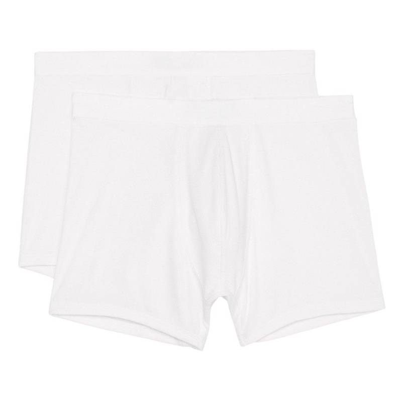 2er Pack Iconic Rib Organic Cotton - Long Short Pant Herren Weiss S von Marc O'Polo