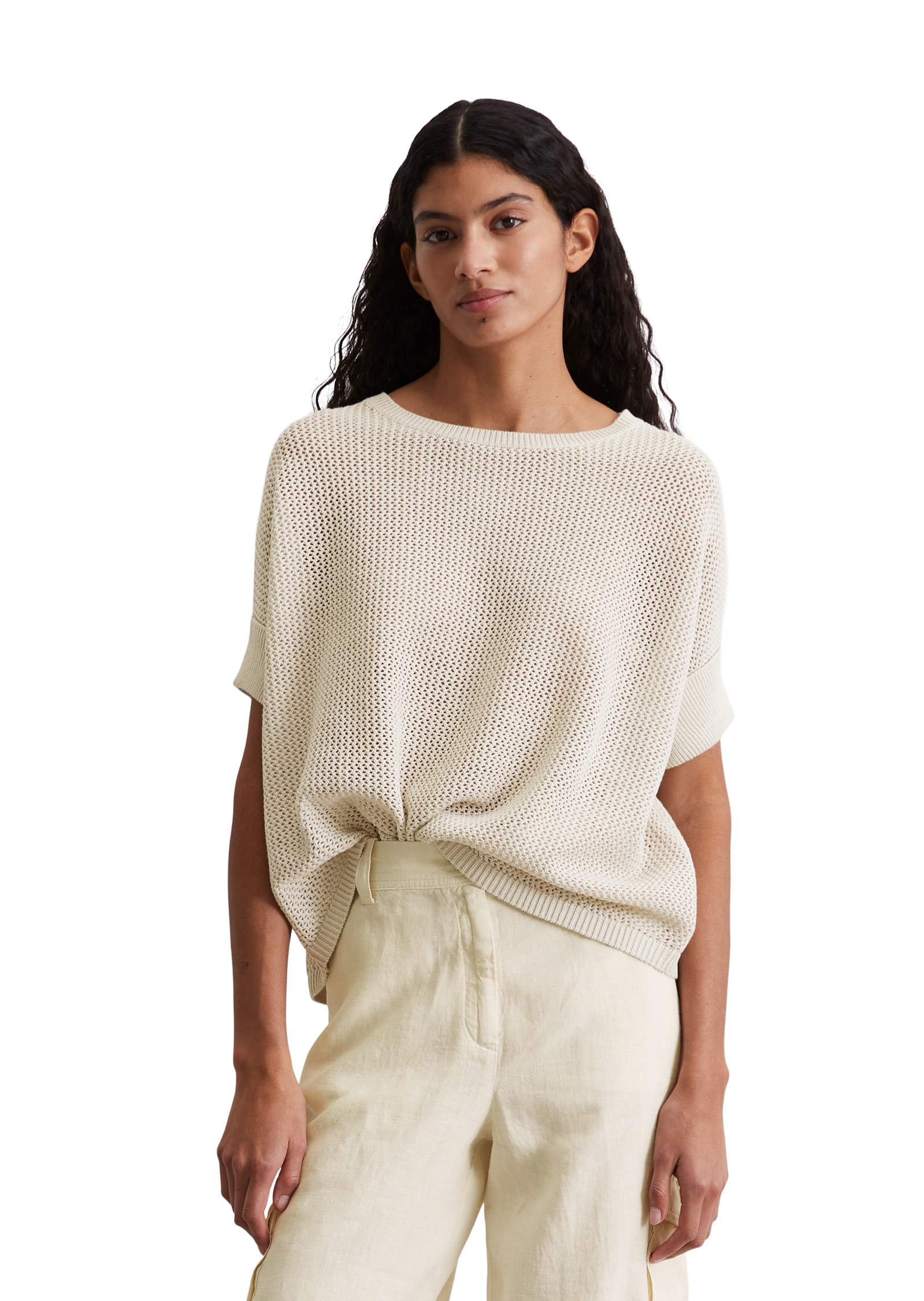 Marc O'Polo Kurzarmpullover, mit lässiger Netzstruktur, oversize von Marc O'Polo