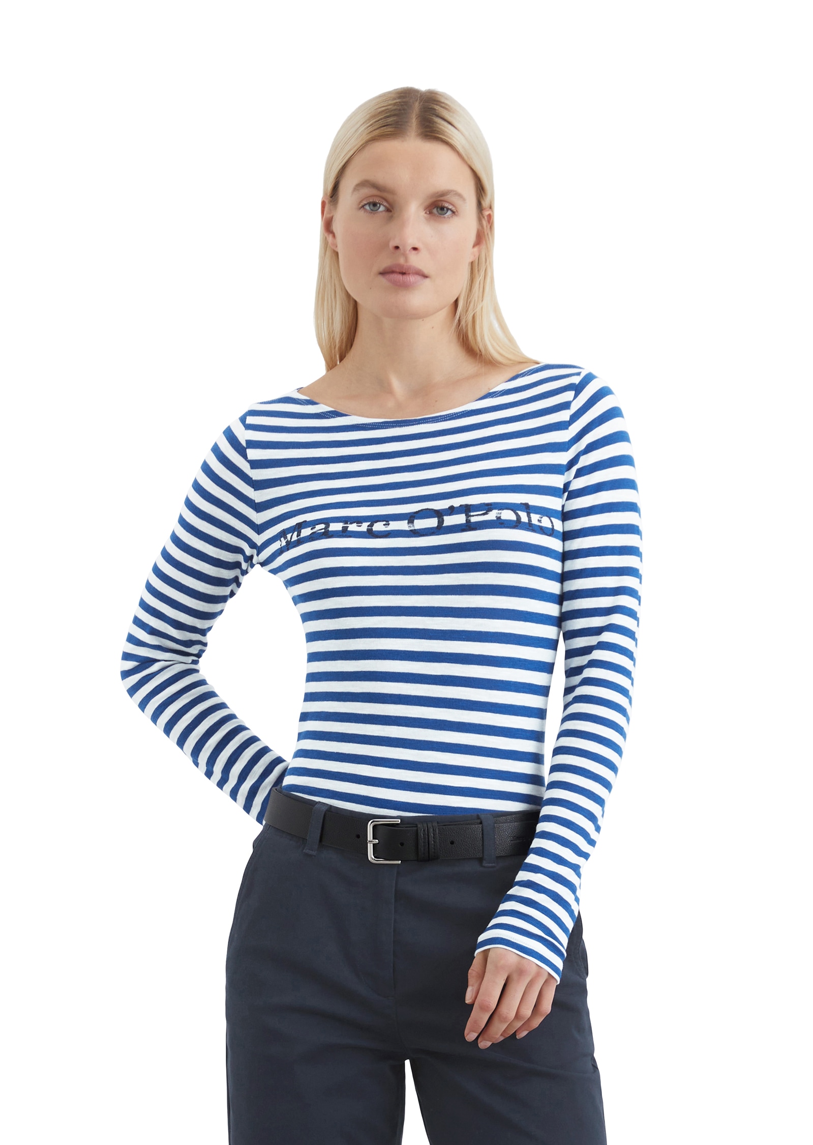 Marc O'Polo Langarmshirt, mit kontrastfarbenem Logo-Print auf der Brust Marc O'Polo Langarmshirt, mit kontrastfarbenem Logo-Print auf der Brust von Marc O'Polo