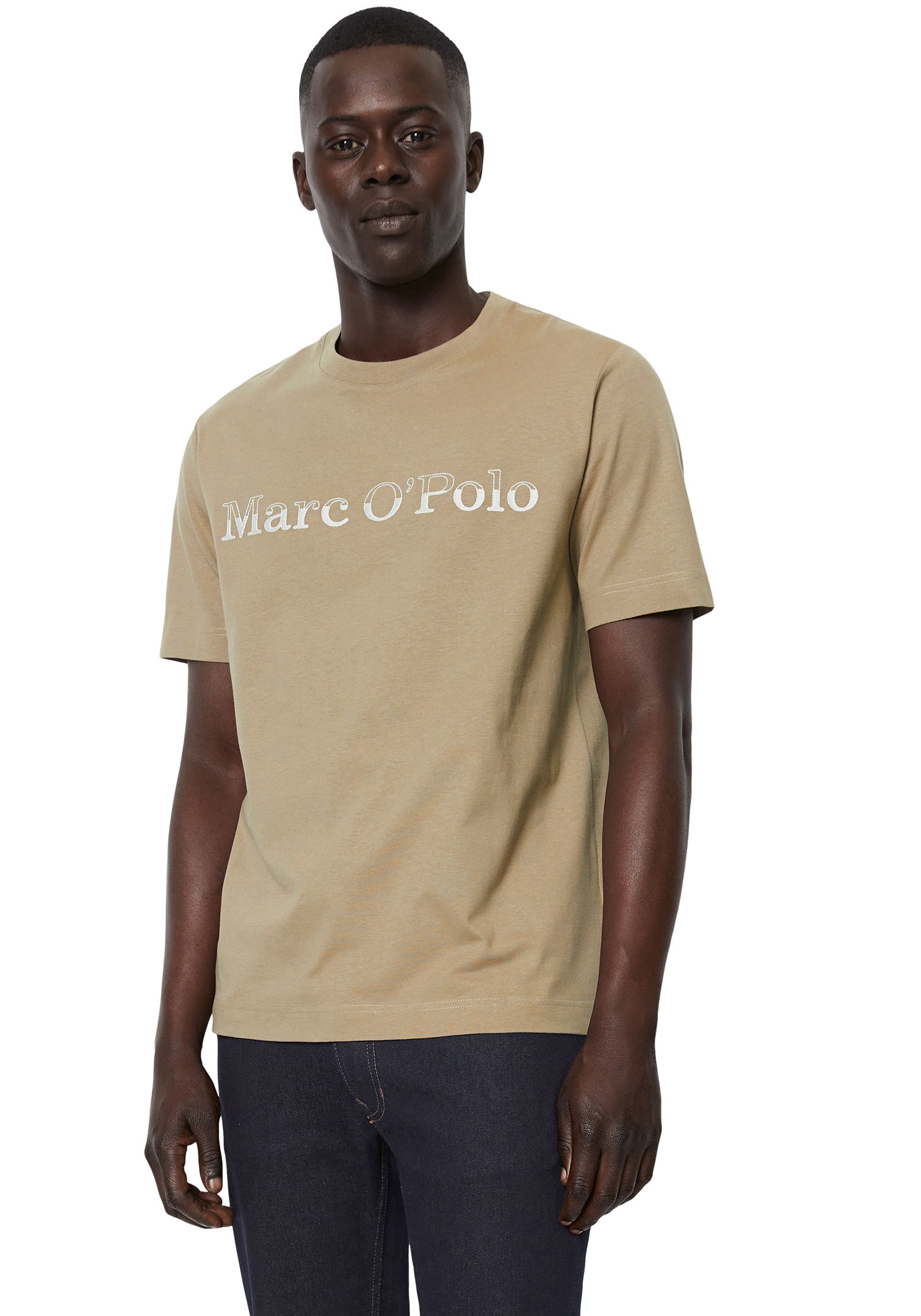 Marc O'Polo T-Shirt, Kontrastierende Logo-Stickerei auf der Brust Marc O'Polo T-Shirt, Kontrastierende Logo-Stickerei auf der Brust von Marc O'Polo