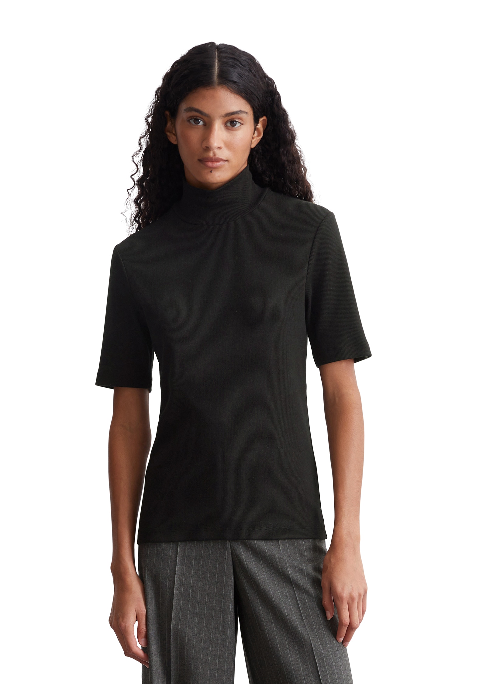 Marc O'Polo T-Shirt, Ripp-Jersey-T-Shirt mit hohem Stehkragen Marc O'Polo T-Shirt, Ripp-Jersey-T-Shirt mit hohem Stehkragen von Marc O'Polo