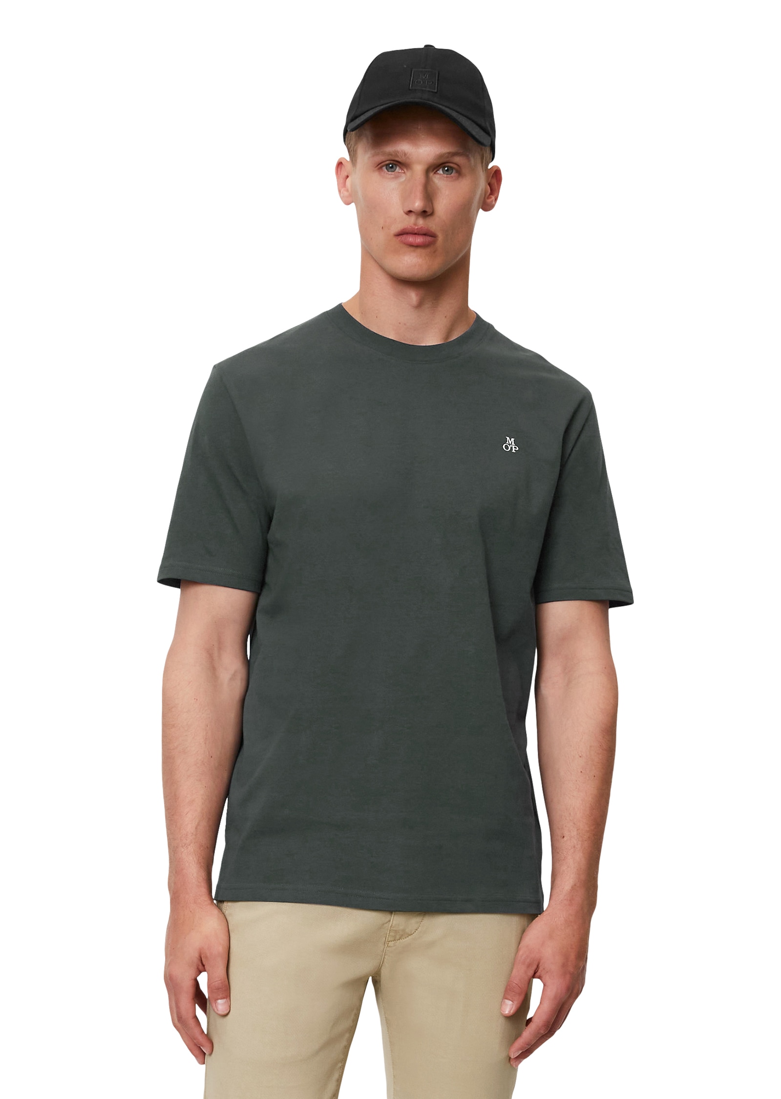 Marc O'Polo T-Shirt »T-shirt, short sleeve, logo print, ribbed collar« von Marc O'Polo