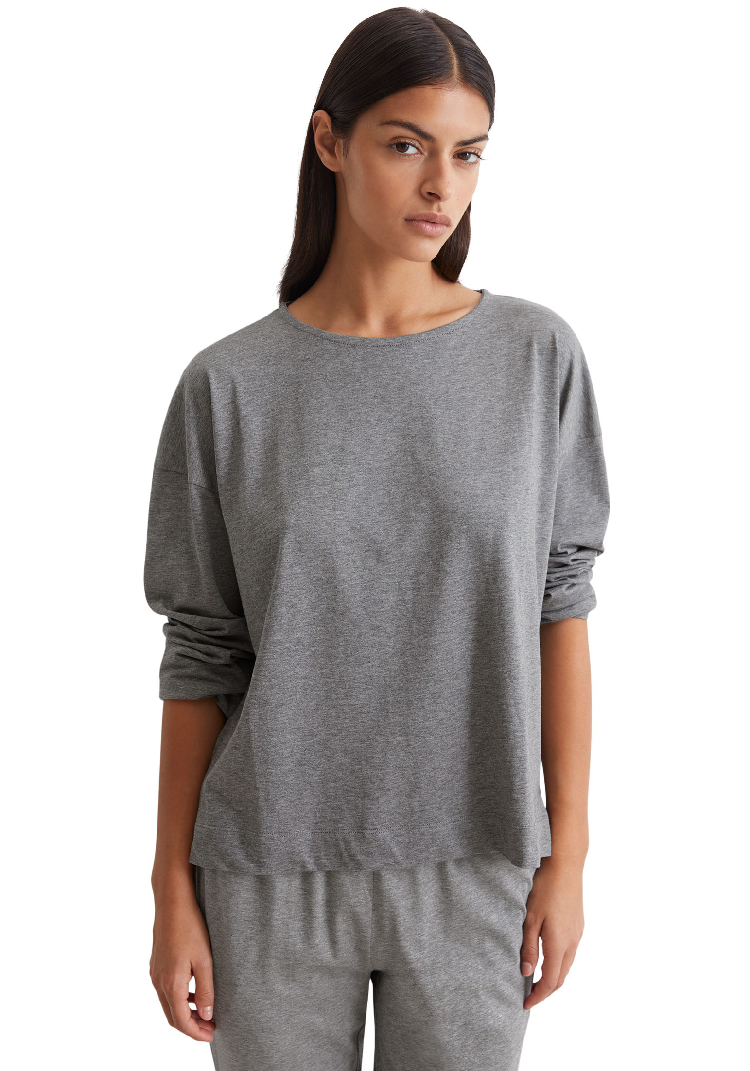 Marc O'Polo Longsleeve, mit Rundhalsausschnitt und geradem Saum mit seitlichen Schlitzen Marc O'Polo Longsleeve, mit Rundhalsausschnitt und geradem Saum mit seitlichen Schlitzen von Marc O'Polo