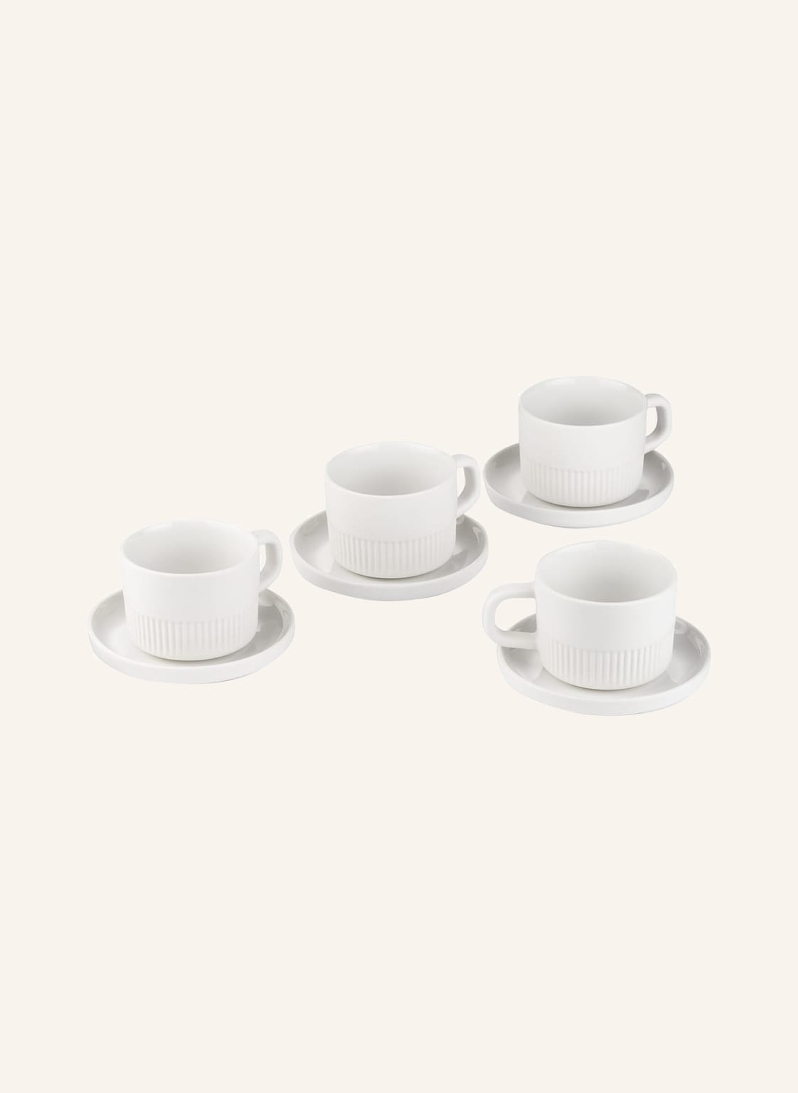 Marc O'polo 4er-Set Espressotassen Moments Mit Untertasse weiss von Marc O'Polo