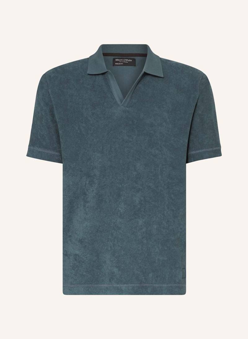 Marc O'polo Frottee-Poloshirt Regular Fit blau von Marc O'Polo