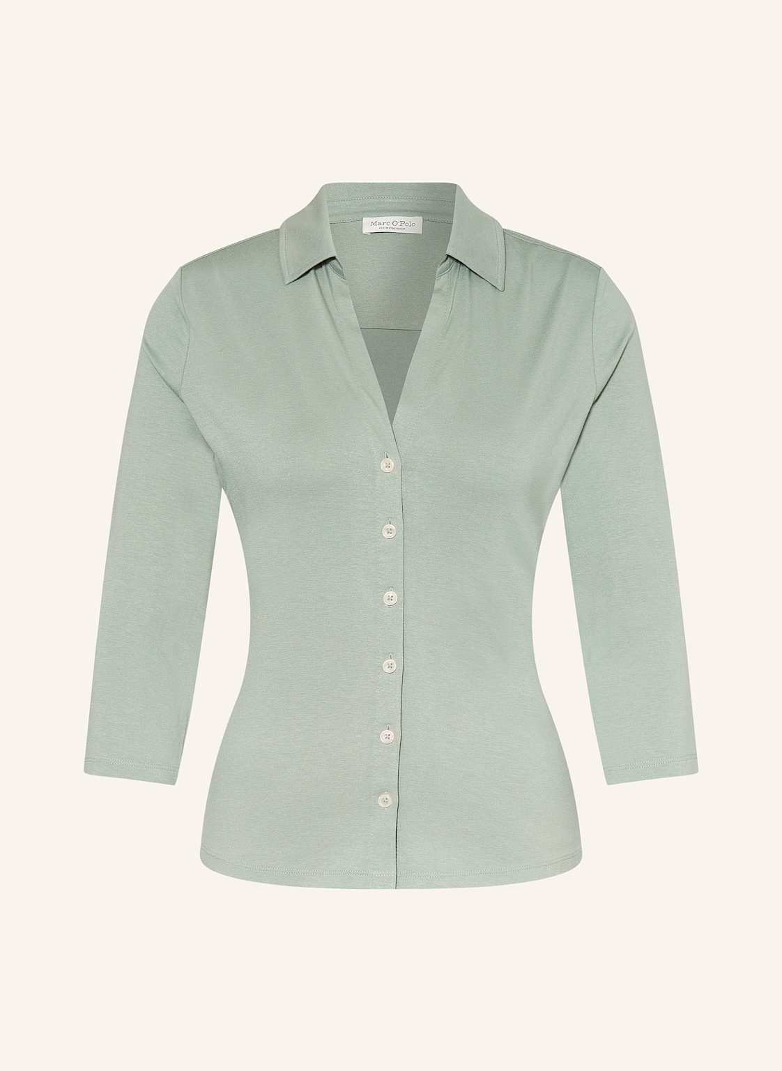 Marc O'polo Hemdbluse Aus Jersey Mit 3/4-Arm gruen Marc O'polo Hemdbluse Aus Jersey Mit 3/4-Arm gruen von Marc O'Polo