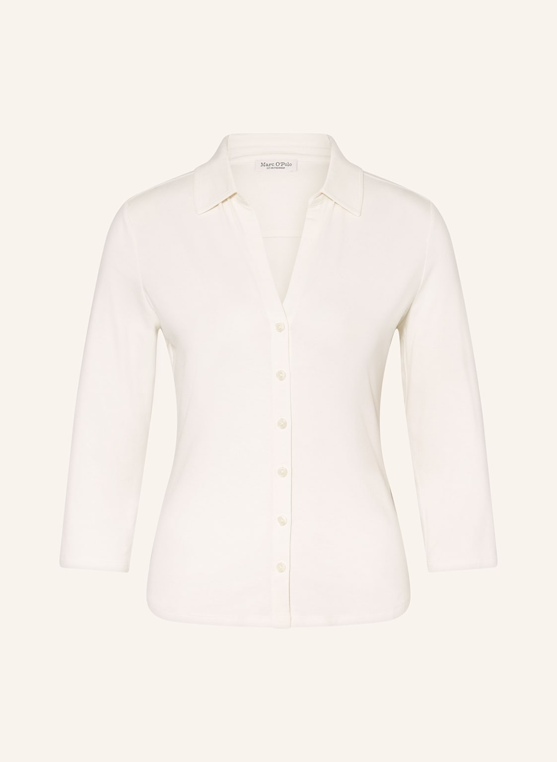 Marc O'polo Hemdbluse Aus Jersey Mit 3/4-Arm weiss Marc O'polo Hemdbluse Aus Jersey Mit 3/4-Arm weiss von Marc O'Polo