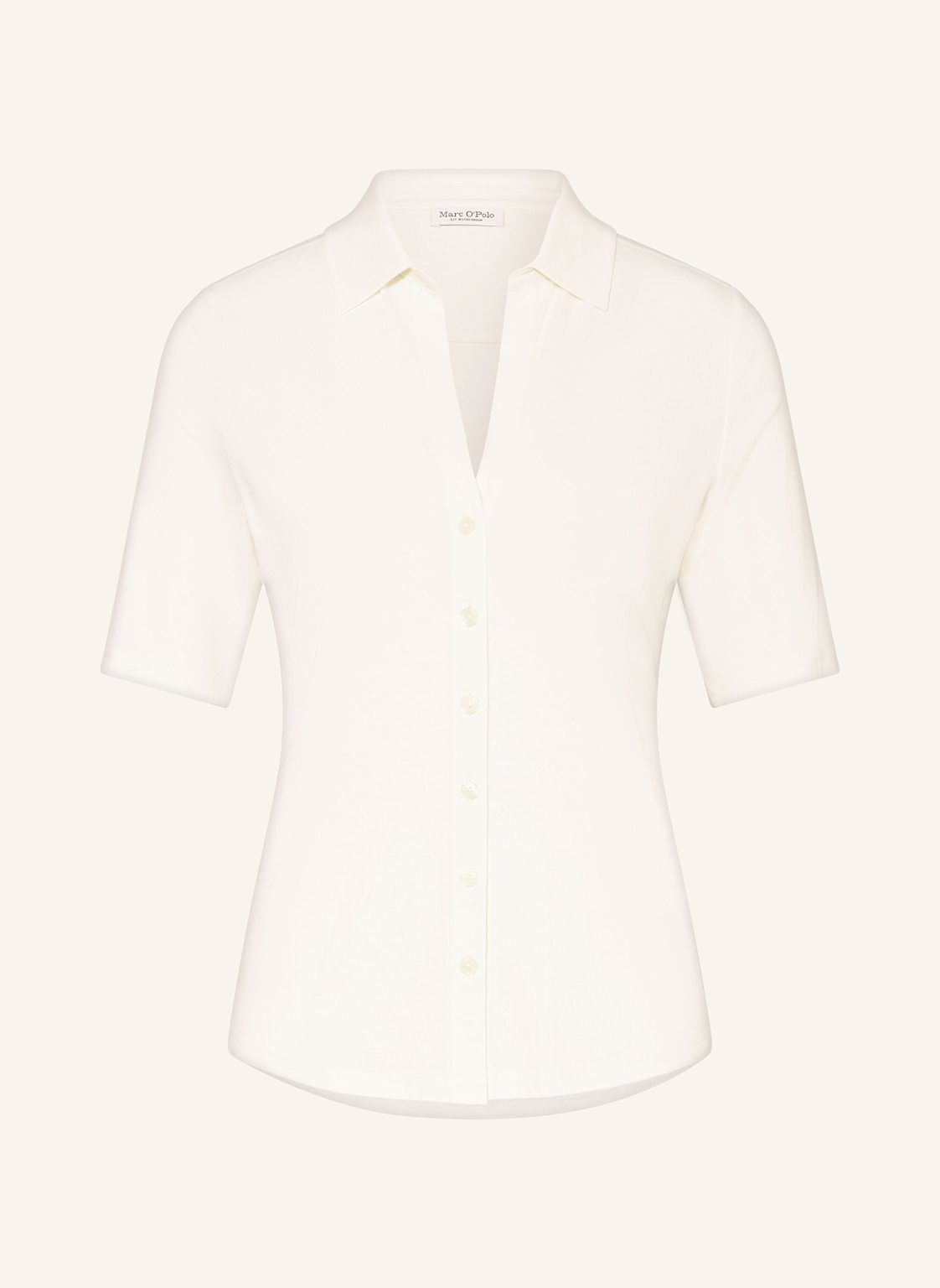 Marc O'polo Hemdbluse Aus Jersey weiss Marc O'polo Hemdbluse Aus Jersey weiss von Marc O'Polo