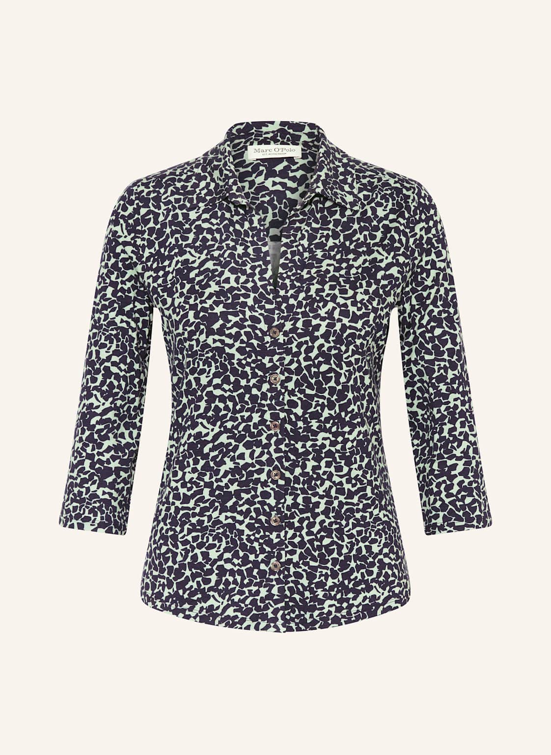 Marc O'polo Hemdbluse Mit 3/4-Arm Aus Jersey blau Marc O'polo Hemdbluse Mit 3/4-Arm Aus Jersey blau von Marc O'Polo