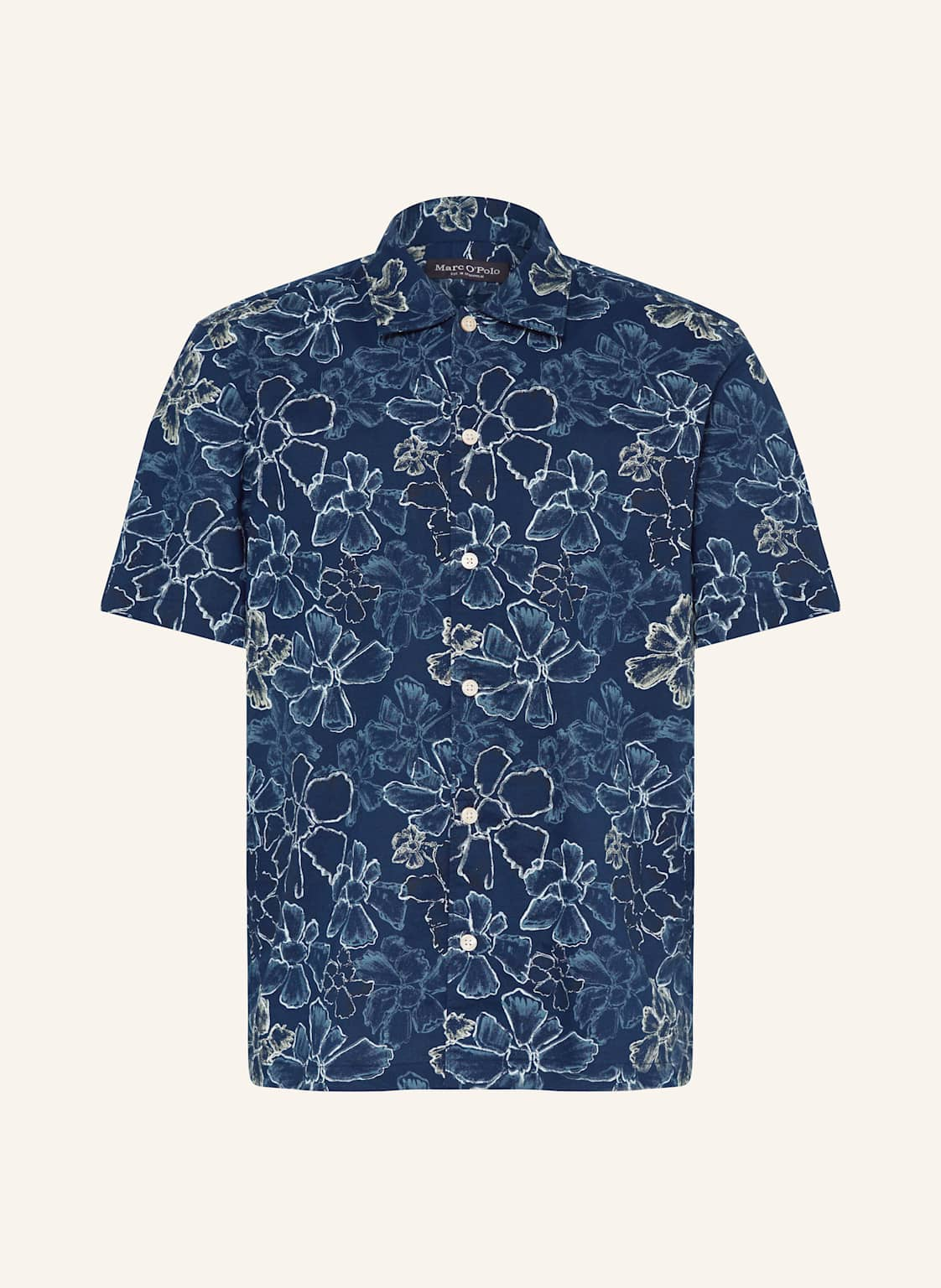 Marc O'polo Kurzarm-Hemd Regular Fit Aus Leinen blau von Marc O'Polo