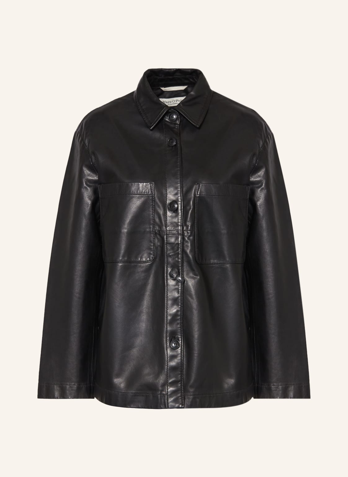 Marc O'polo Leder-Overshirt schwarz von Marc O'Polo