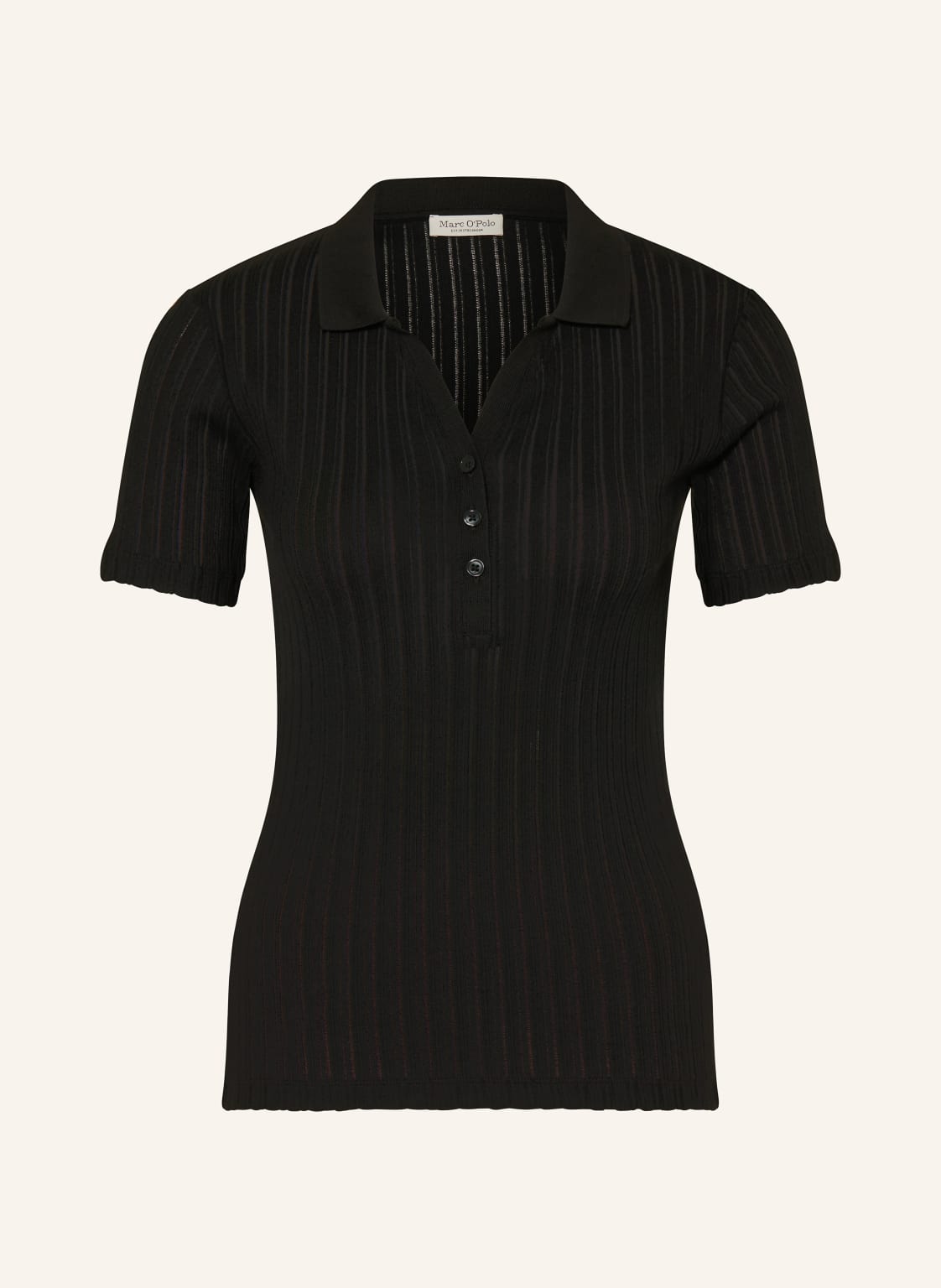 Marc O'polo Strick-Poloshirt schwarz von Marc O'Polo